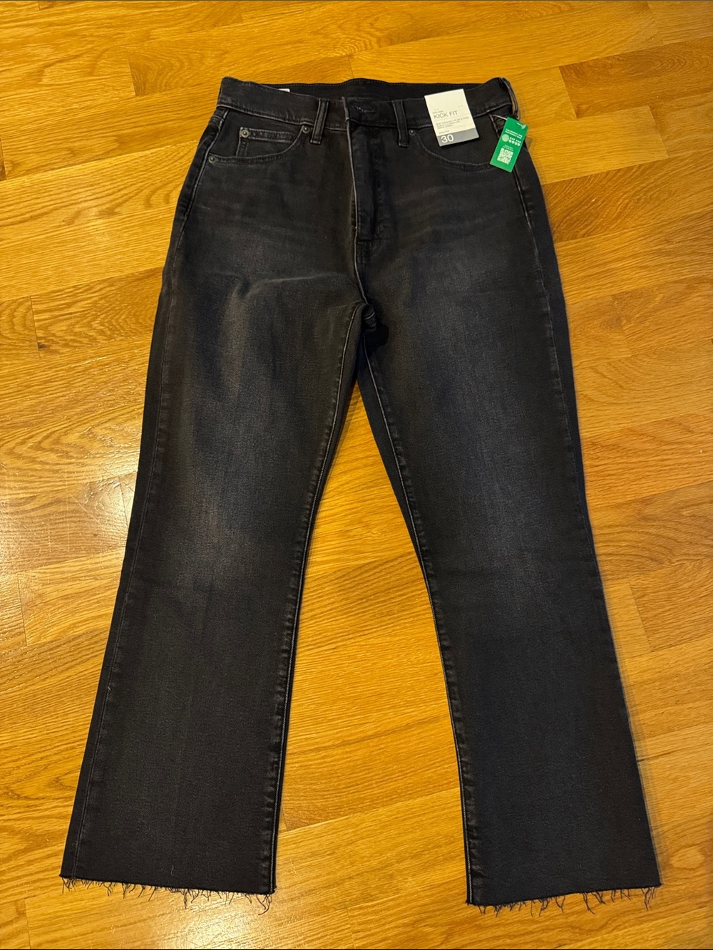 GAP Black  Kick Fit Raw Hem Jeans